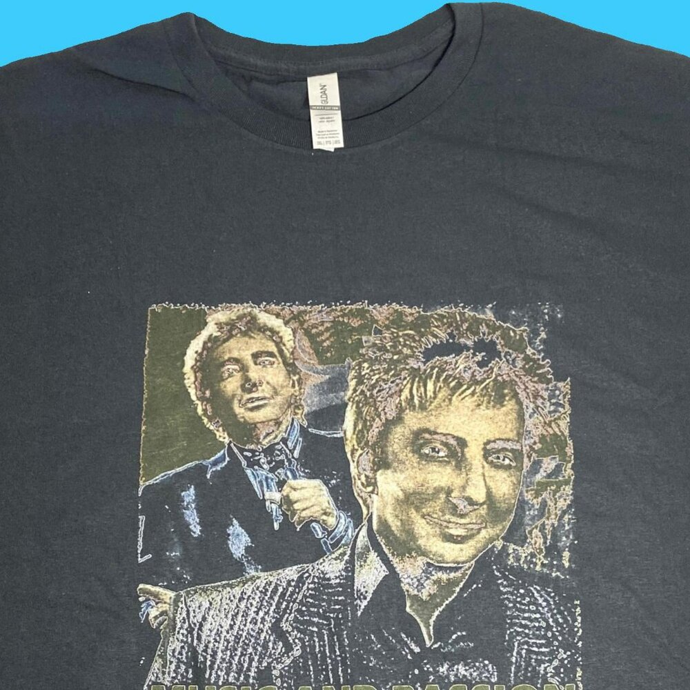 Barry Manilow "Music & Passion" NWOT Adult 3X Black Tee by Gildan
